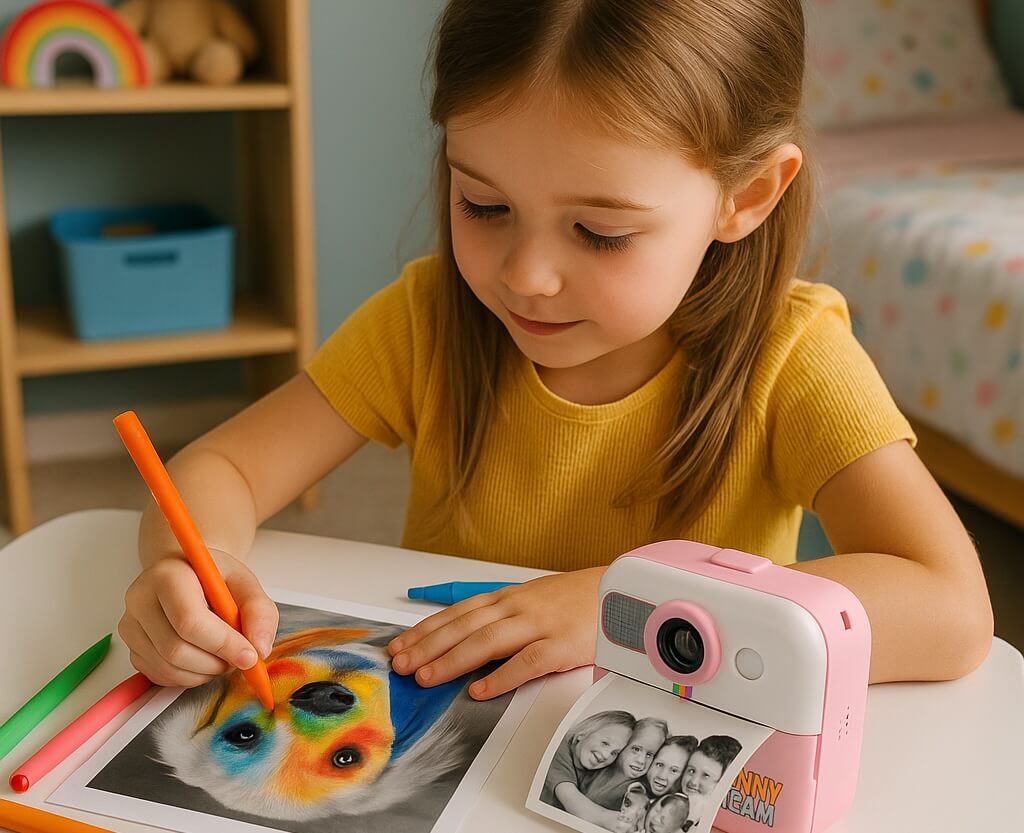 funn cam mini roz fată desenează